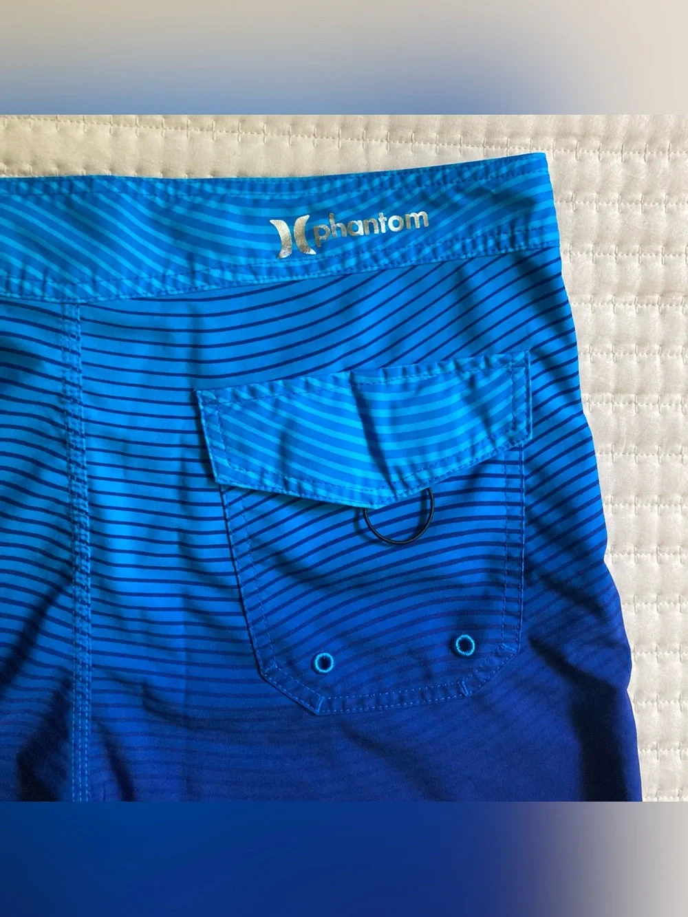 Hurley Phantom USA Olympic Board Shorts Men’s 32 Blue 7” Unlined Surf Swim Beach